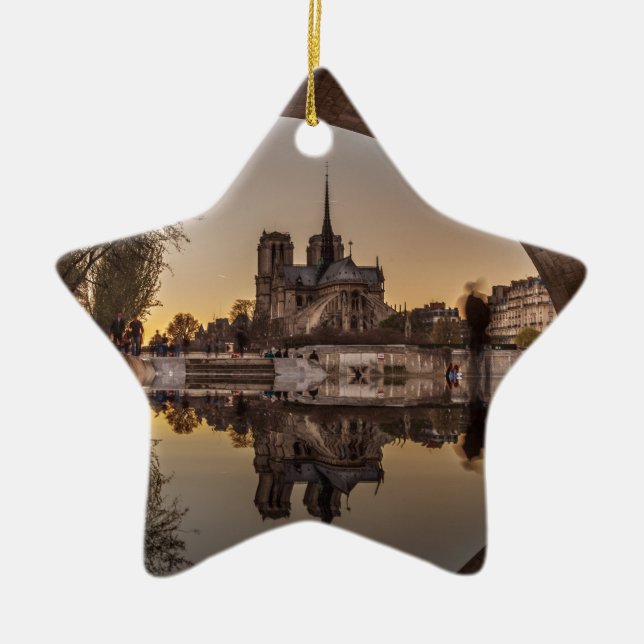 Notre-Dame, PAris, France Ceramic Tree Decoration (Front)