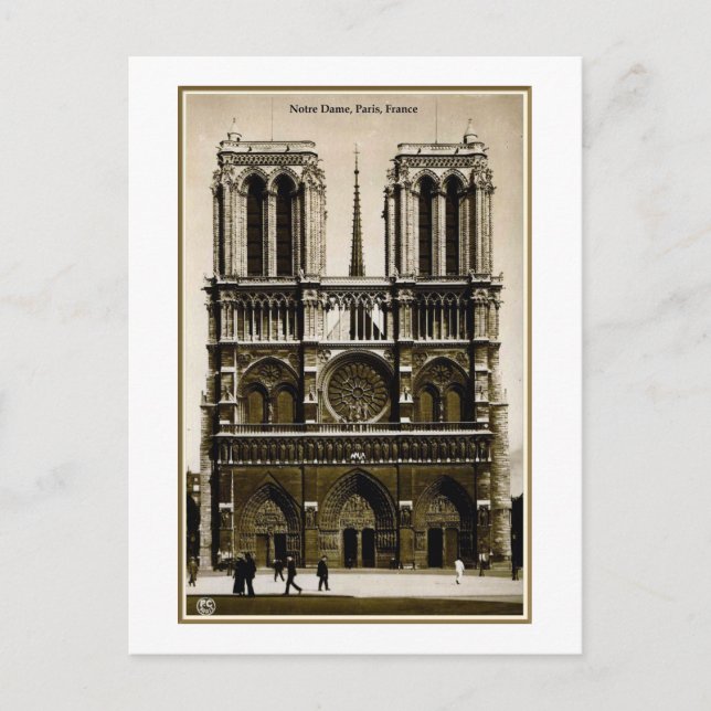 Notre Dame, Paris, France, Vintage Postcard (Front)