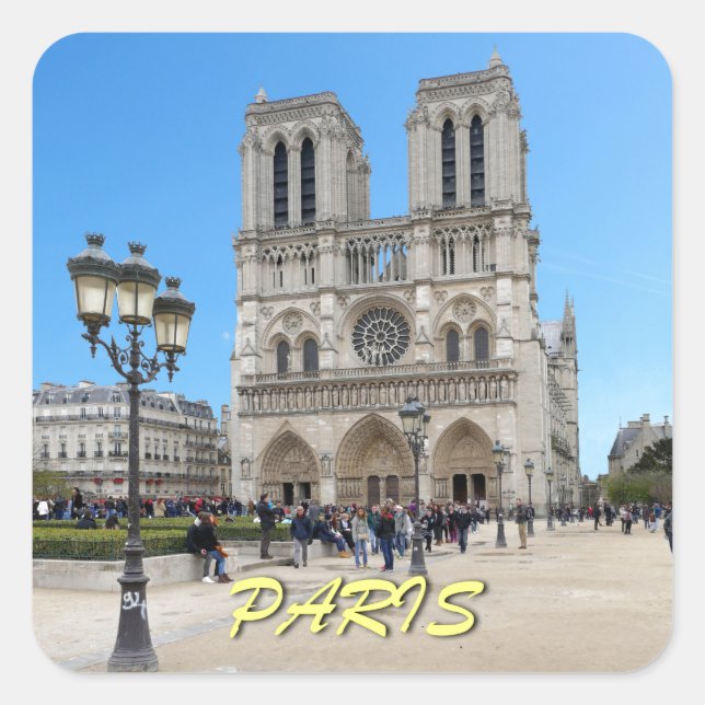 Notre Dame PARIS Square Sticker (Front)