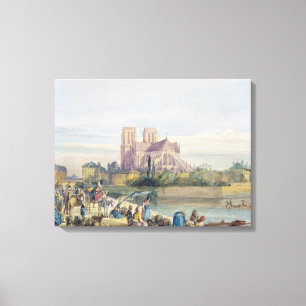 Notre Dame, Paris (w/c on paper) Canvas Print