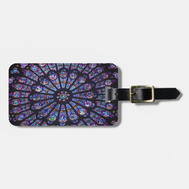 Notre Dame Rose Window Luggage Tag (Front Horizontal)