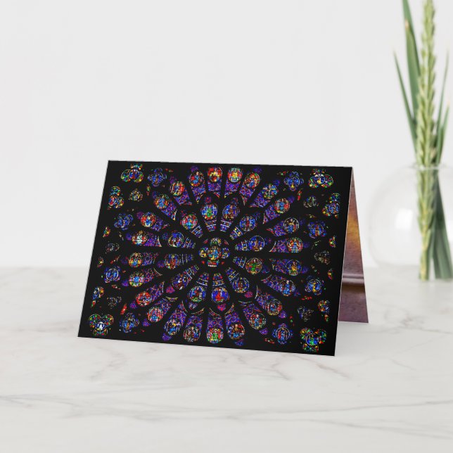 Notre Dame South Rose Window Customisable Card (Front)