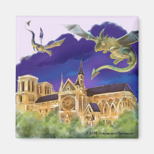 Notre Dame Square Magnet 2 inch