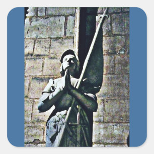 Notre Dame Statue CB Square Sticker