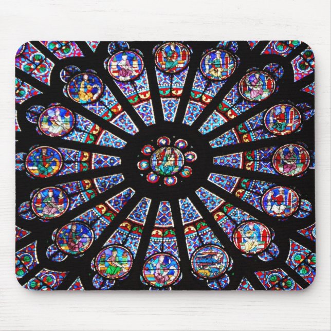 Notre Dame's Stained Glass Mouse Mat (Front)