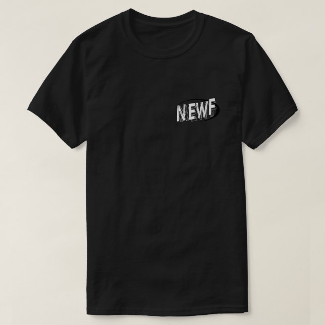 Notta Bear Mens NEWF logo Tshirt B&W (Design Front)
