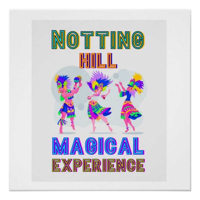 Notting Hill Carnival London England African Dance Poster (Front)