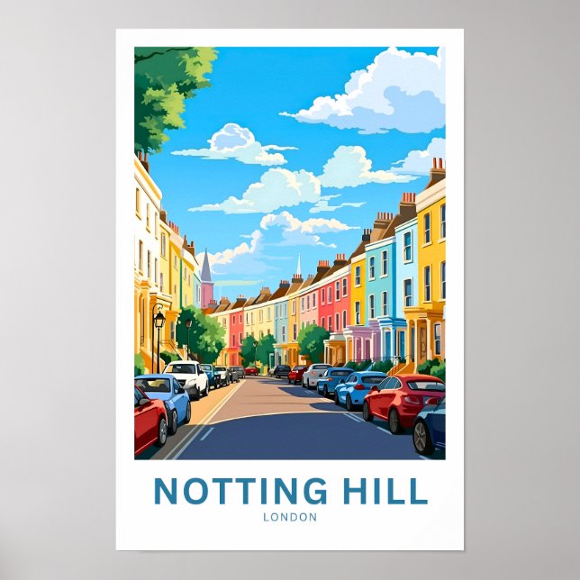 Notting Hill London Travel Print (Front)