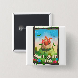 Nottingham castle travel poster 15 cm square badge