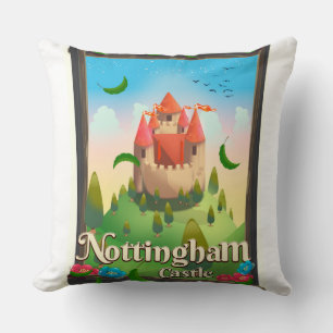 Nottingham castle travel poster cushion
