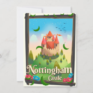 Nottingham castle travel poster invitation