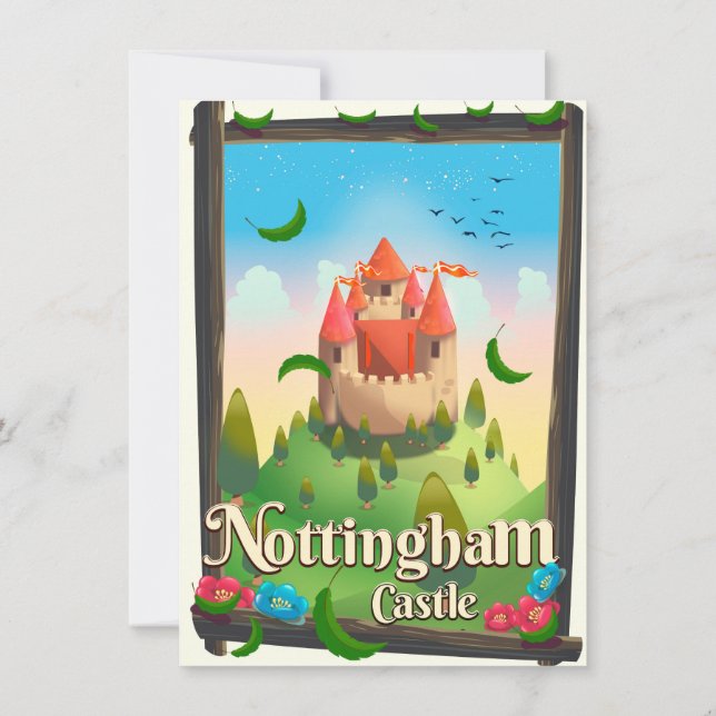 Nottingham castle travel poster invitation (Back)