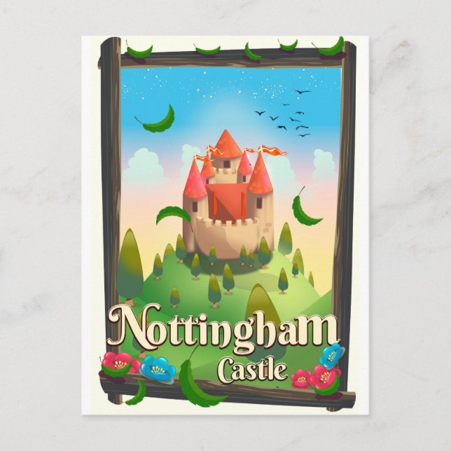 Nottingham castle travel poster postcard (Front)