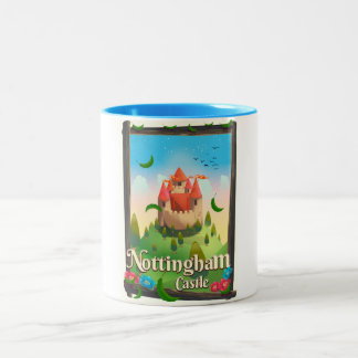 Nottingham castle travel poster Two-Tone coffee mug