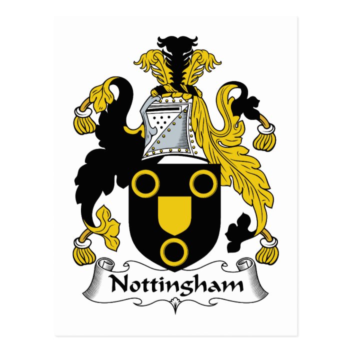 Nottingham Family Crest Postcard | Zazzle.co.uk