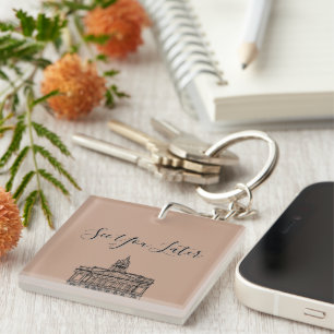 Nottingham Mocha Mousse Tone Sketch  Key Ring