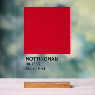 Nottingham Red Forest - Clear Background Acrylic Sign
