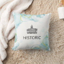 Nottingham Tone Watercolor Throw Pillow 