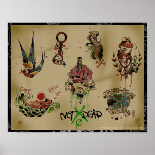 NOTxDEAD tattoo flash poster