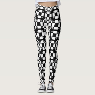 Noughts And Squares Black White Leggings