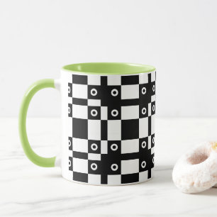 Noughts And Squares Black White Mug