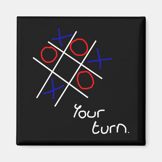 Noughts & Crosses (Tic-tac-toe) Magnet (Front)