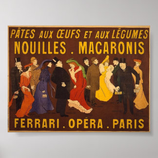 Nouilles, macaronis. Ferrari, Opéra, Paris. Poster