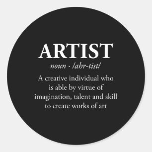 Noun Definition Paintbrush Painter Classic Round Sticker