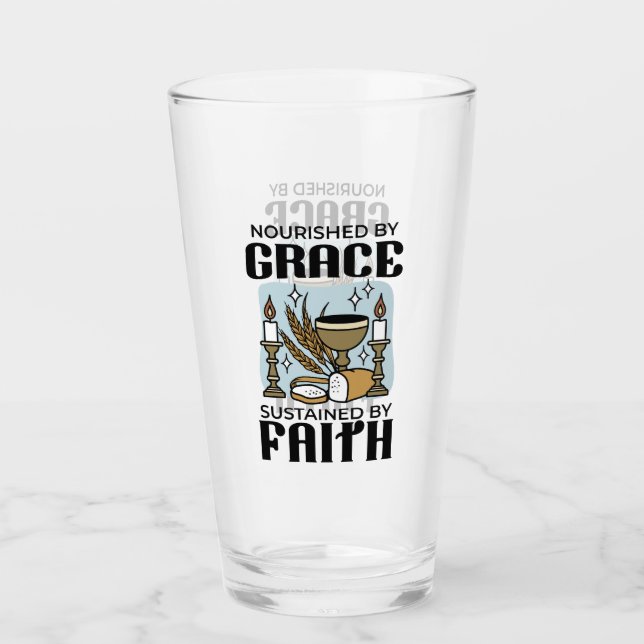 Nourished by Grace, Sustained by Faith Design Glass (Front)