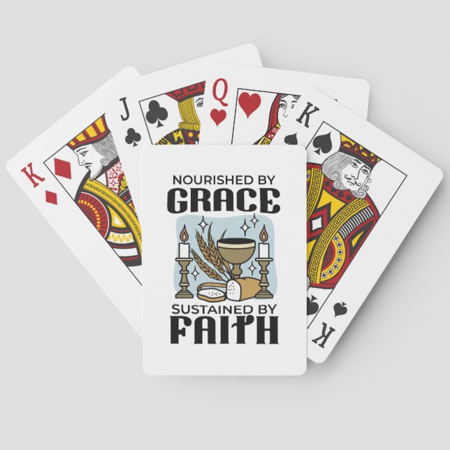 Nourished by Grace, Sustained by Faith Design Playing Cards (Back)