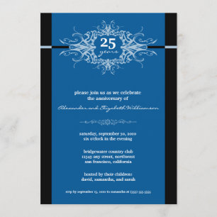 Nouveau Anniversary Party Invitation (blue)