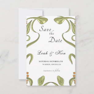 Nouveau Art Floral Wedding Save The Date
