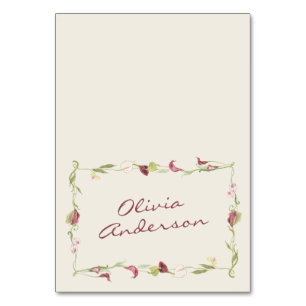 Nouveau Art Hand Drawn Floral Wedding Place Cards