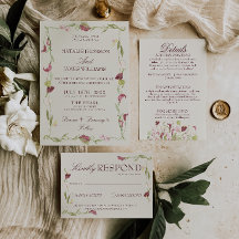 Nouveau Art Watercolor Vintage Floral Wedding