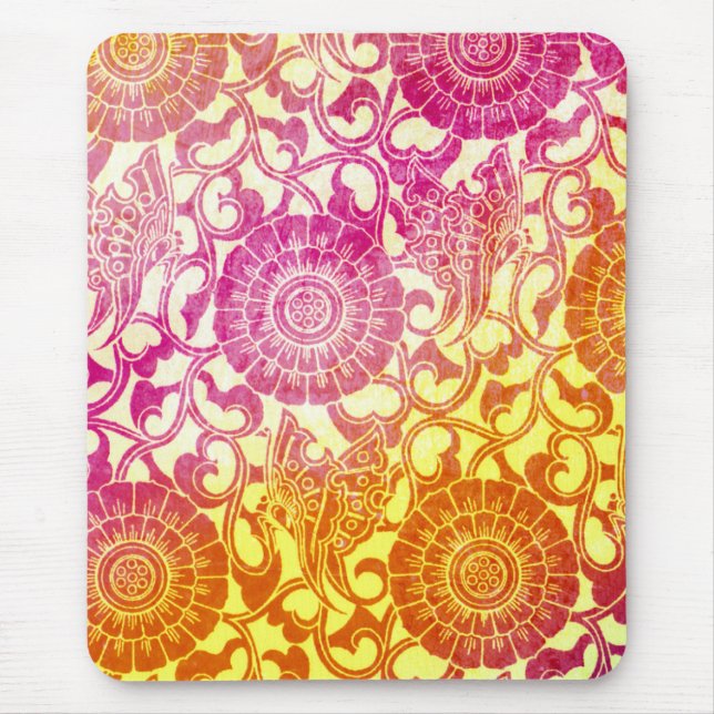 Nouveau Butterflies - Brilliant Sunset Mouse Mat (Front)