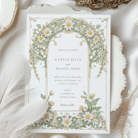 Nouveau Daisies Wedding in Ivory and Green