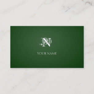 Nouveau Dark Green Golden Business Card