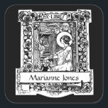 Nouveau Ex-Libris Bookplate Stickers<br><div class="desc">These stickers feature an illustration from the late 19th c. in the Art Nouveau style. Each says "Ex-Libris" (from the books of") and has a space below for your name. To add your name, simply type over "Marianne Jones" in the box where it says "personalise it". Mark your books in...</div>