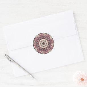 Nouveau Floral Mandala Classic Round Sticker