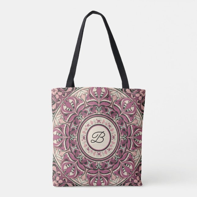 Nouveau Floral Mandala Tote Bag (Back)