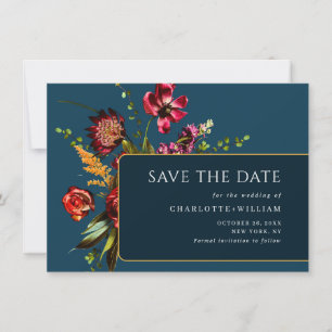 Nouveau Garden Flowers Wedding QR code Save The Date