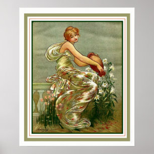 Nouveau "Girl with Urn" Poster by George Barse