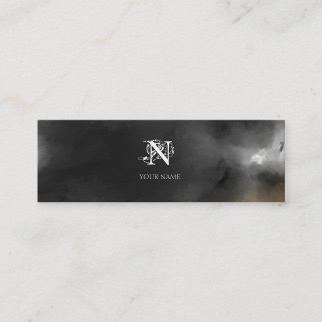 Nouveau Gray Small Mini Business Card (Front)