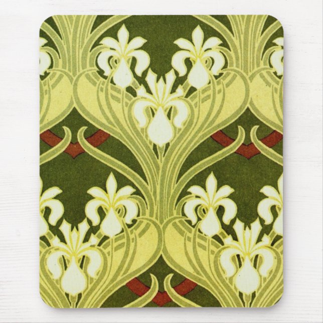 Nouveau in Spring Green Mouse Mat (Front)