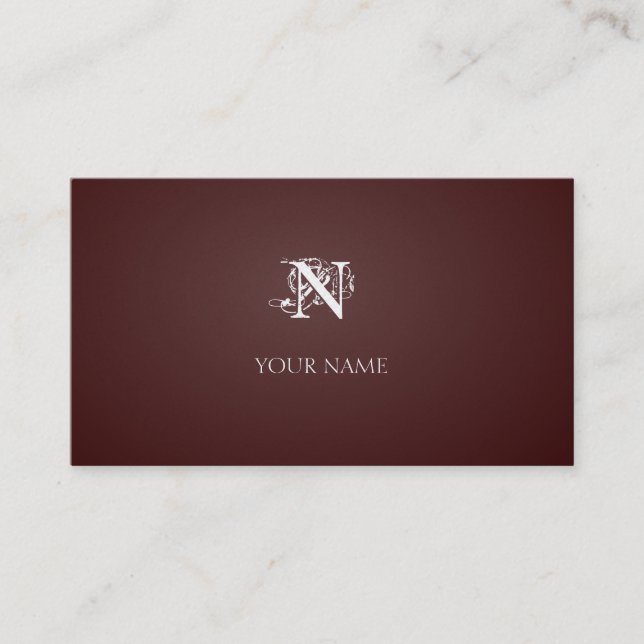 Nouveau Maroon Business Card (Front)