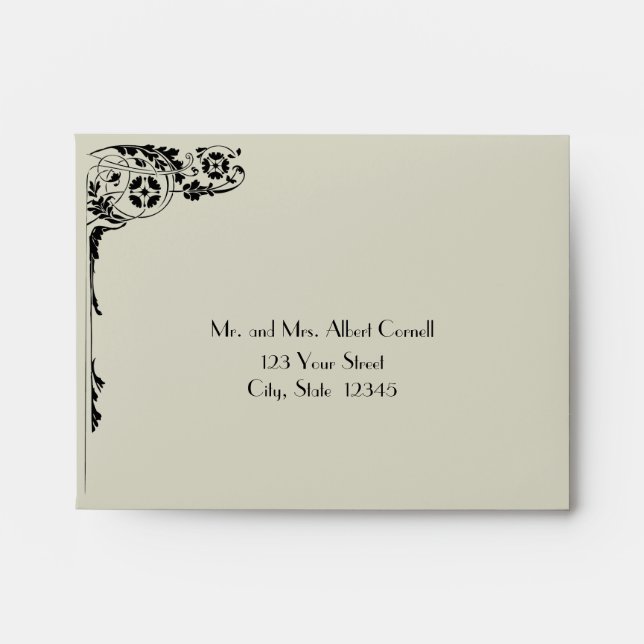 Nouveau Monogram A2 Response Envelope (Front)