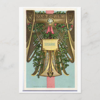 Nouveau October Scorpio zodiac birthday Invitation