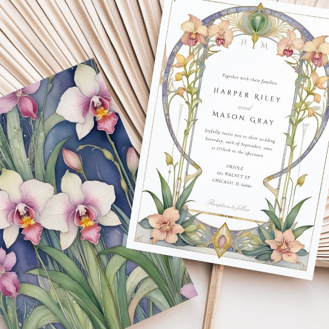 Nouveau Orchid Garden Wedding Invitation (Creator Uploaded)