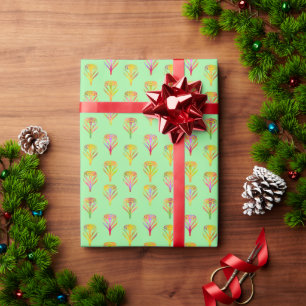Nouveau Riche Blooms Lime Wrapping Paper