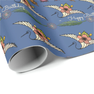Nouveau Swan - Name the Occasion - Personalise Wrapping Paper